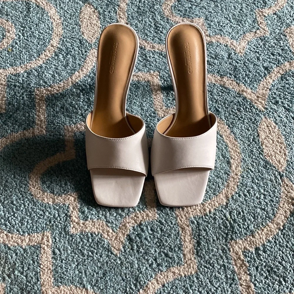 Tony Bianco White Mules size 9 all leather - Picture 5 of 6